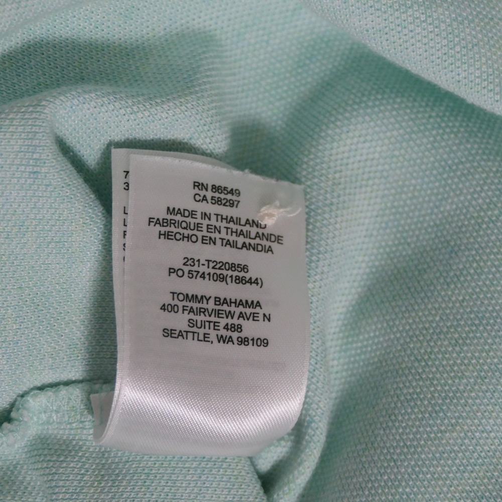 Tommy Bahama Men IslandZone Polo XL Mint Green Space Dye Coastal Supima Tropical - Picture 7 of 9